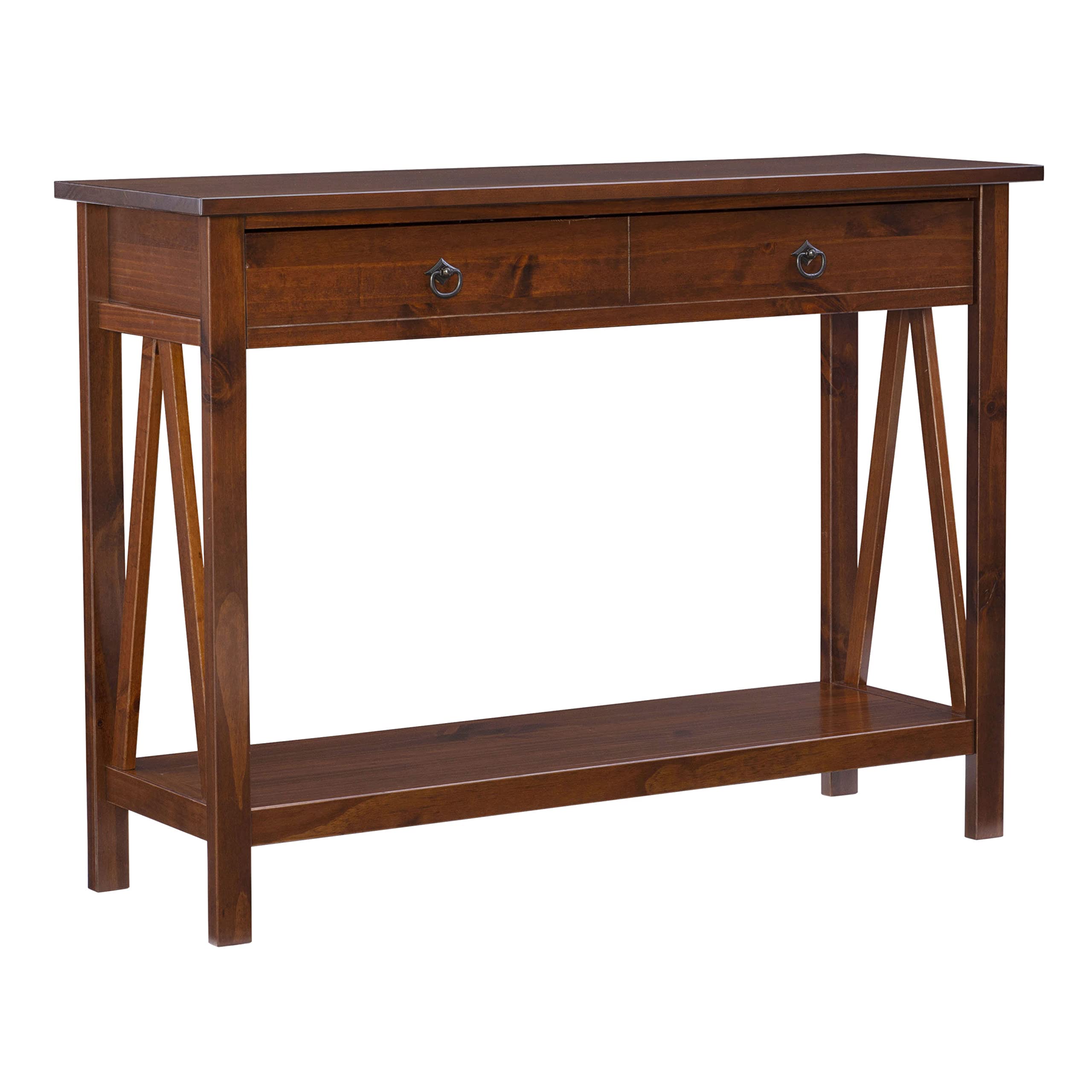 Home Dcor Console Table, 42.01"w x 13.98"d x 30.71"h, Antique Tobacco