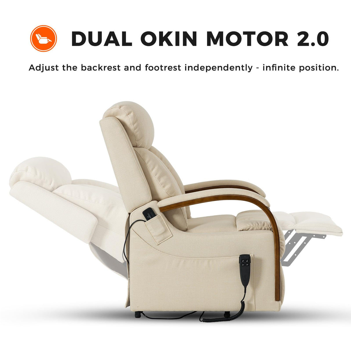 9185 Lift Chair Recliners Dual OKIN Motor for Elderly Recliner Chair with Heat Massage