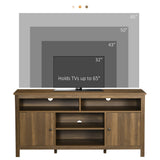 TV Stand for 65 Inch TVs, TV Cabinet with Wooden Shelves and Doors, Entertainment