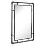 29" Rectangle Industrial Black Metal Pipe Wall Mirror