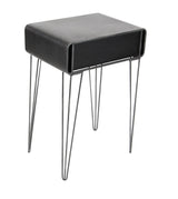 Metal Side End Accent Table Single Drawer End Table, Side Table 17" x 12" x 26", Black