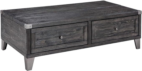 Todoe Industrial Rectangular Lift Top Coffee Table with 2 Storage Drawers,