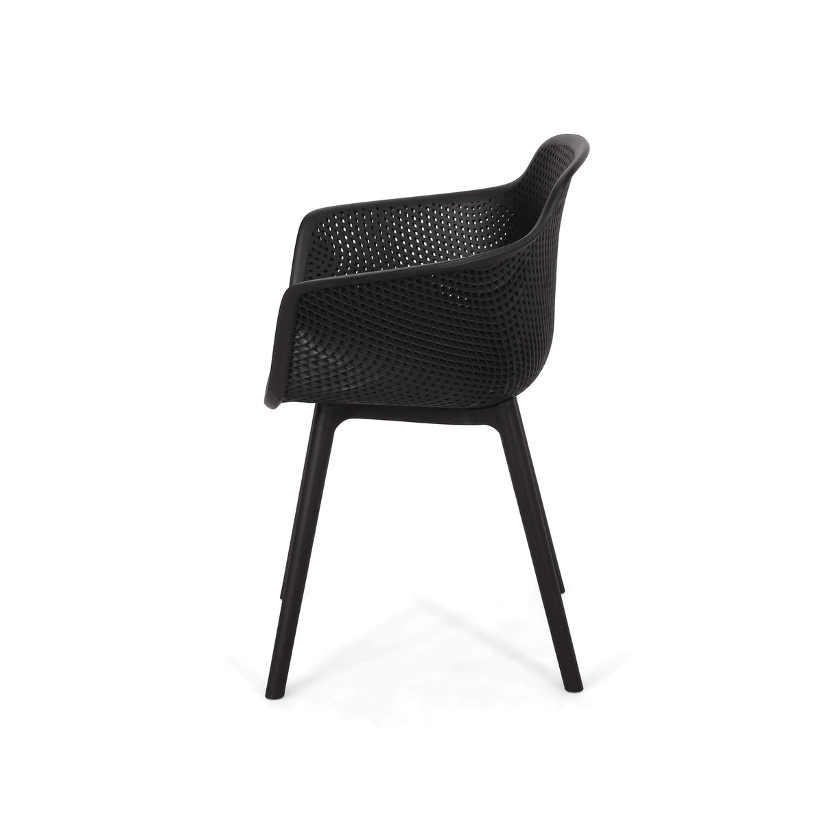 Davina Outdoor Dining Chair (Set of 4), Black