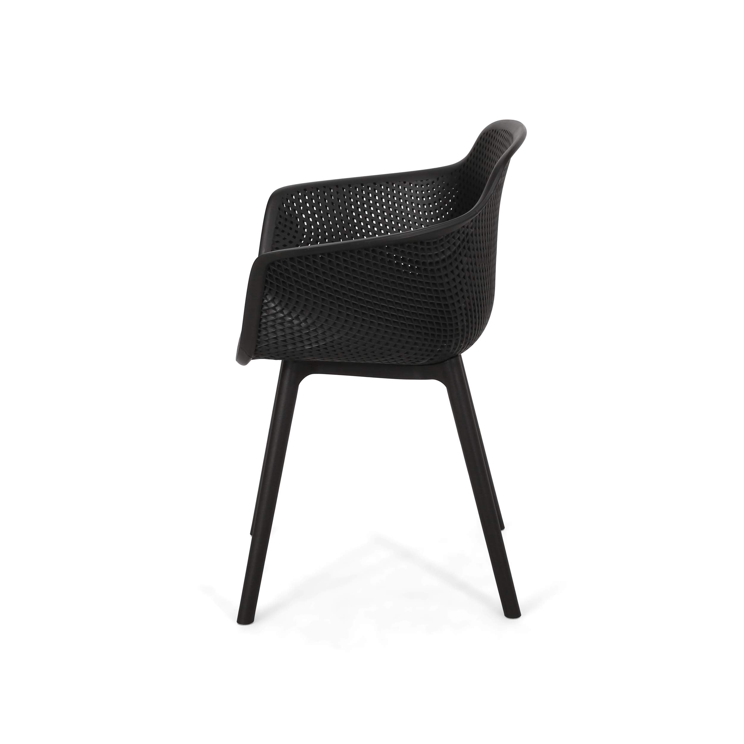 Davina Outdoor Dining Chair (Set of 4), Black