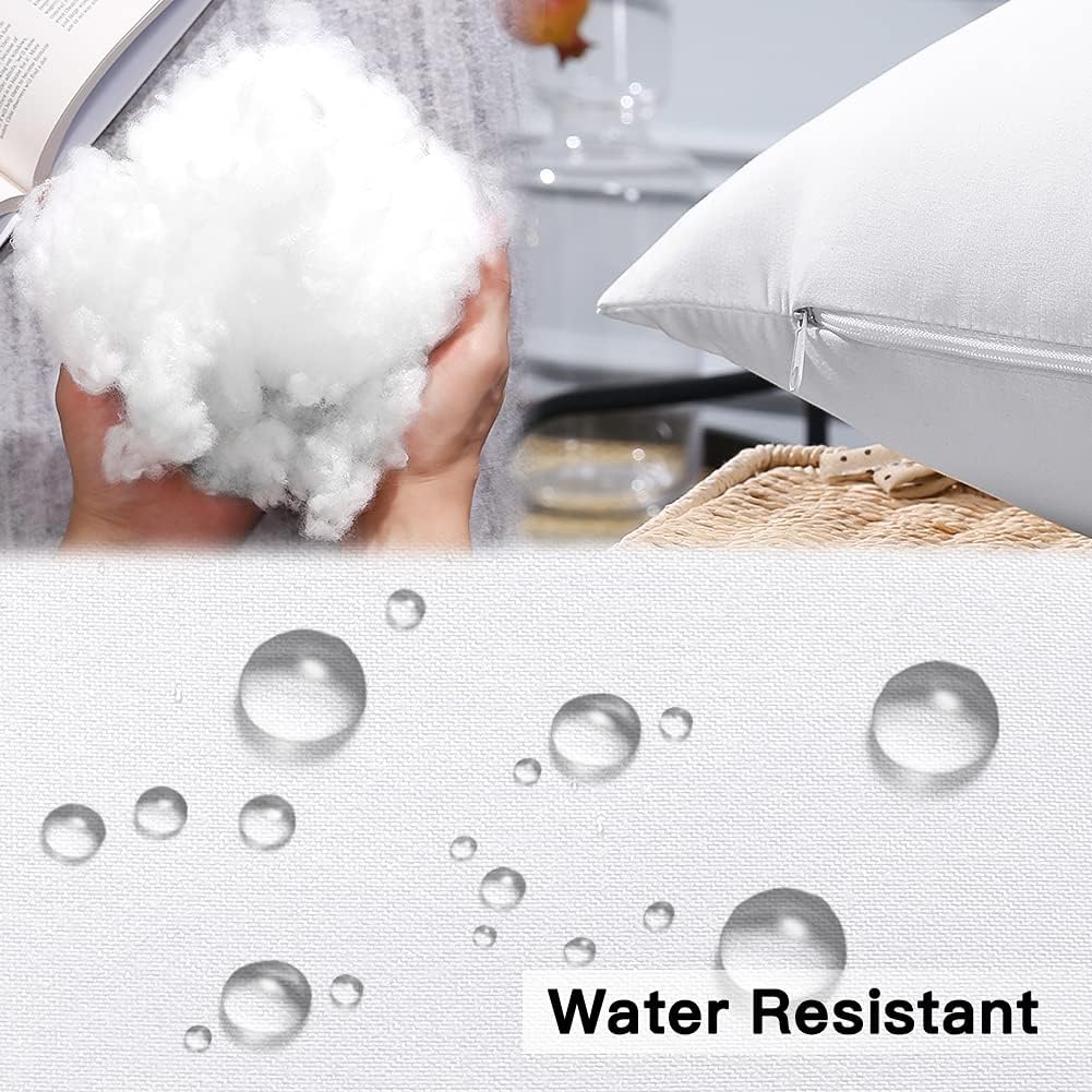 Outdoor Waterproof Throw Pillows Inserts, 18 x 18in Set of 4, Premium