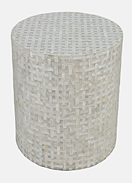 Global Archive Handcrafted Capiz Shell Terrazzo Modern Accent End Table