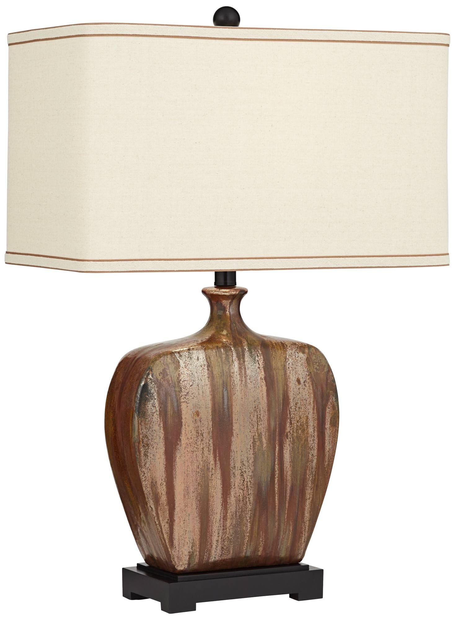 Julius Mid Century Modern Table Lamp 27" Tall Brown Ceramic Copper Drip