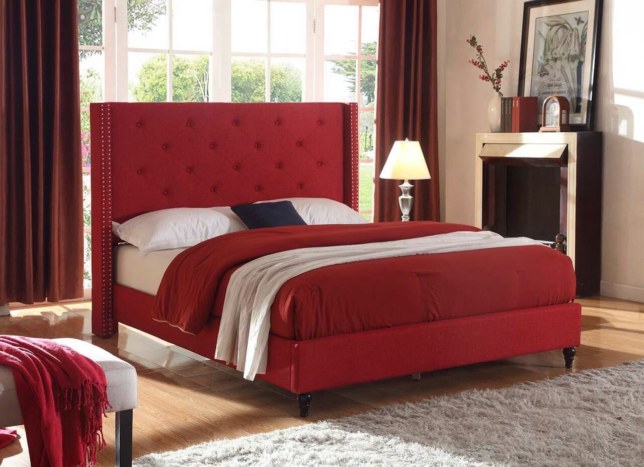 Cloth_Burgundy_Full Platform Bed