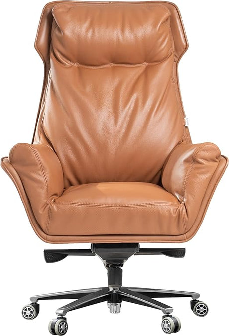 Austin Genuine Leather Office Chair,Upholstered Executive Office Chair Modern Reclining