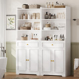 73.2'' Tall Bathroom Storage Cabinets with Doors and Drawer & Shelves