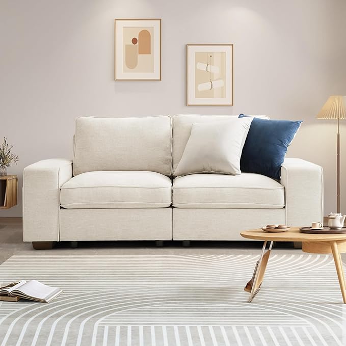 3 Seater Sofa Couch with Storage Layer, Removable and Washable Cushion Cover