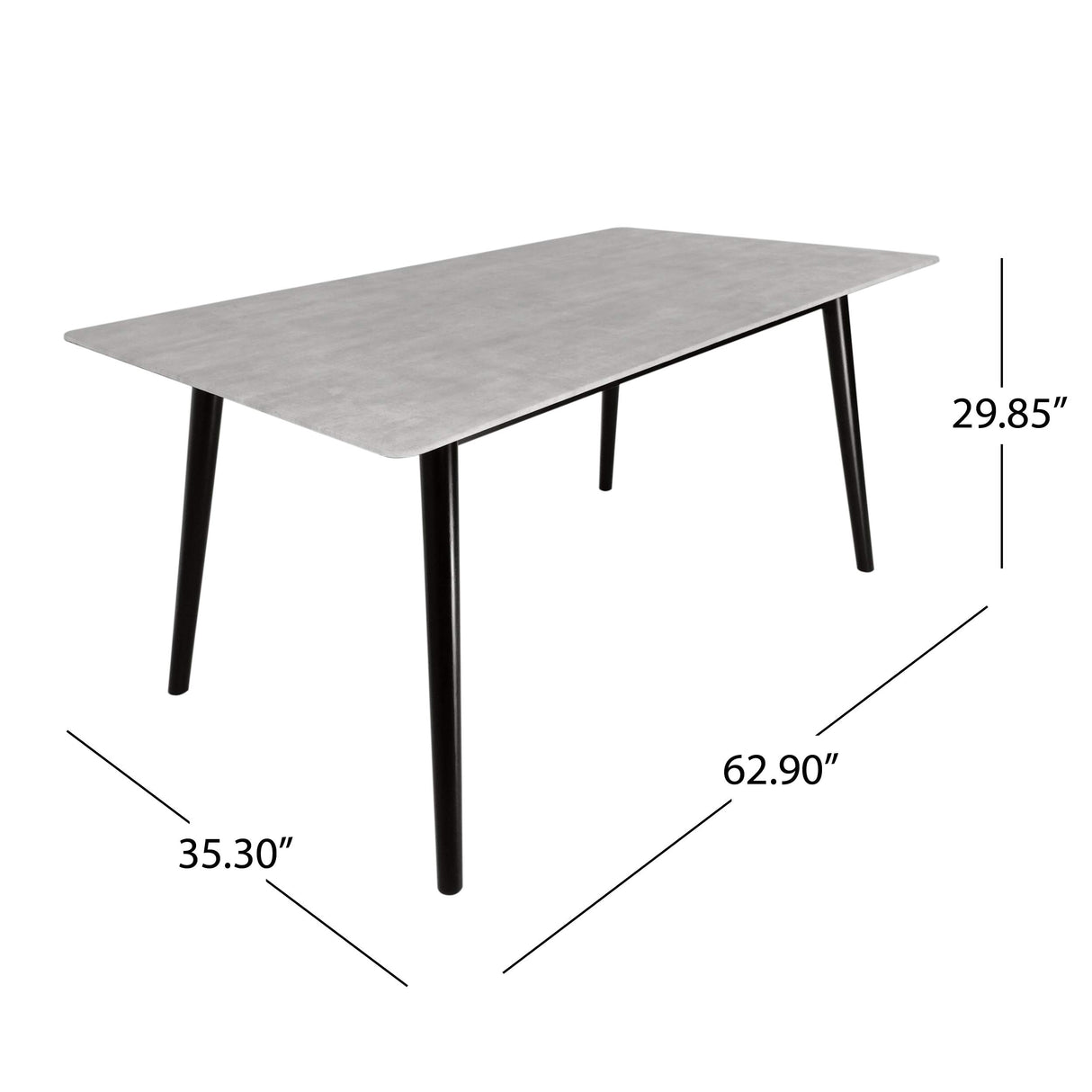 Riley Modern Dining Rubberwood Legs and Laminate Table Top