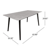 Riley Modern Dining Rubberwood Legs and Laminate Table Top