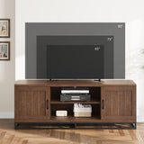 Farmhouse TV Stand for 75-Inch TVs - Walnut Entertainment Center