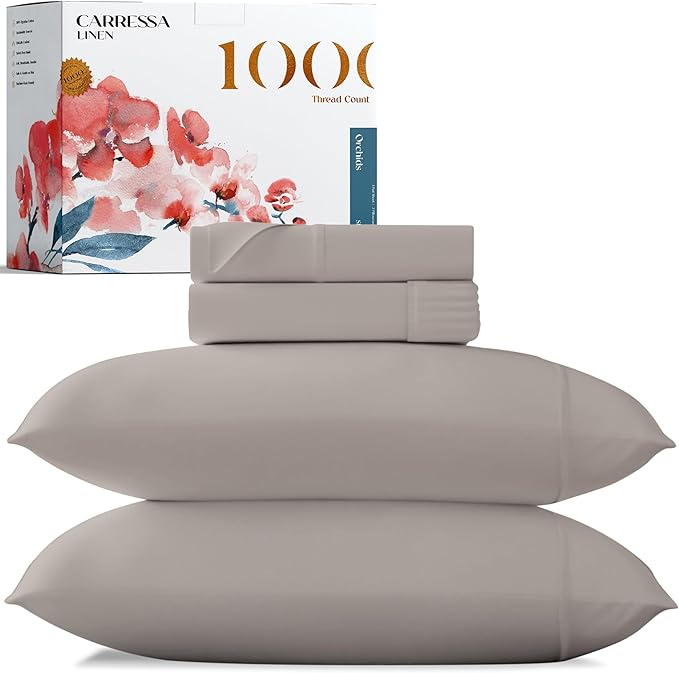 Luxury Egyptian Cotton Sheets Queen Size - 1000 Thread Count 4 Piece Queen Sheets,