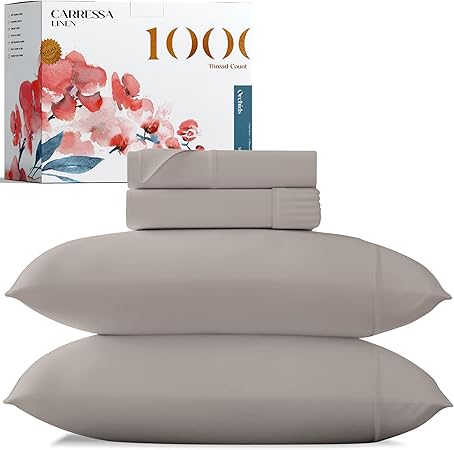 Luxury Egyptian Cotton Sheets King Size - 1000 Thread Count 4 Piece King