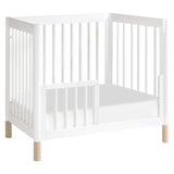 Gelato 4-in-1 Convertible Mini Crib in White and Washed Natural,