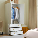 Wardrobe Closet Armoire, 71 "Wardrobe Armoire Wooden Closet with 4 Doors