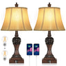 Touch Control Dimmable Table Lamps with USB Ports - Set of 2