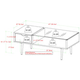 Montclair Mid Century Modern Two Toned 1 Drawer Coffee Table, 42 Inch