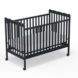 3-in-1 Convertible Crib Wood Full Size Toddler Bed with Locking Wheels