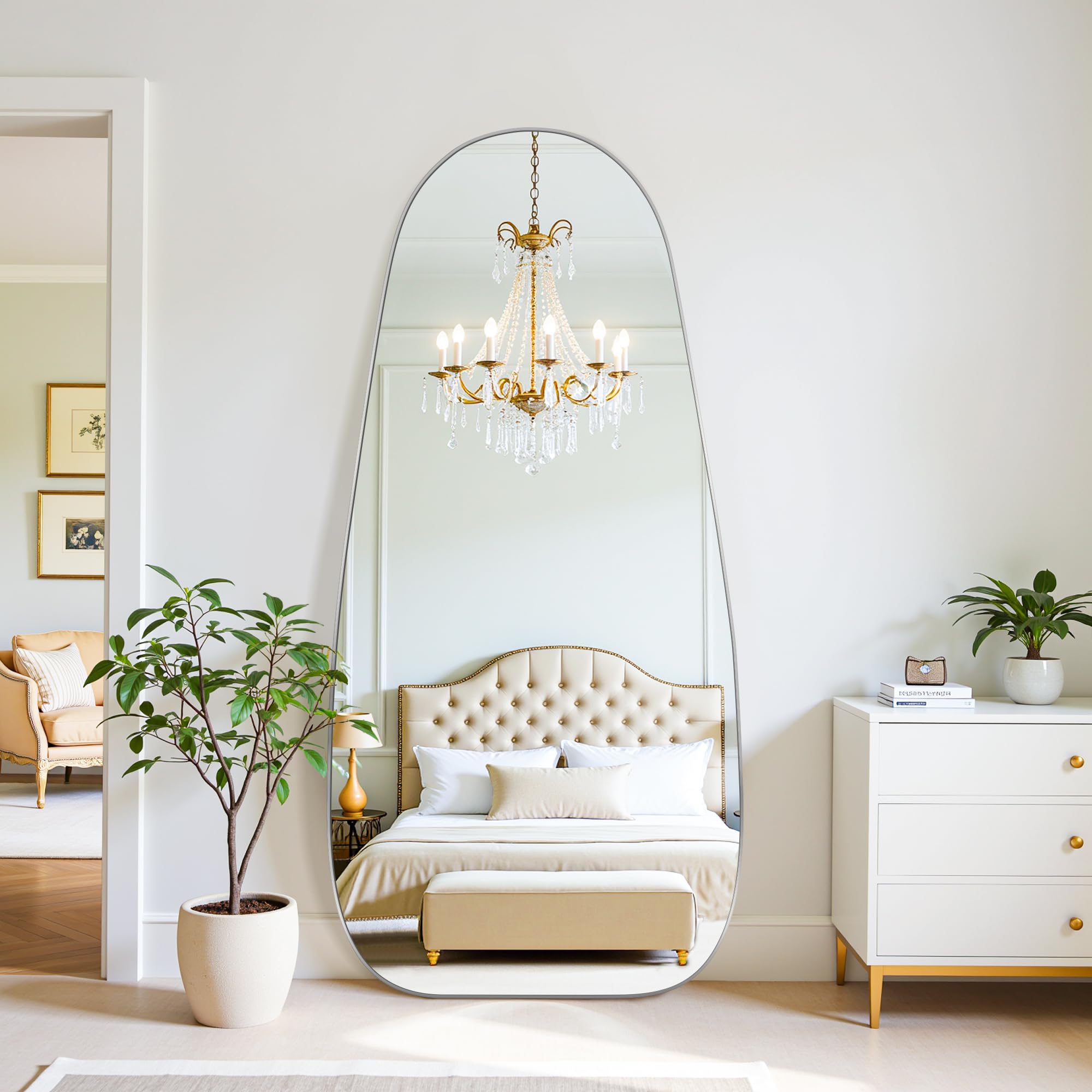 68×26 Teardrop Floor Mirror with Stand