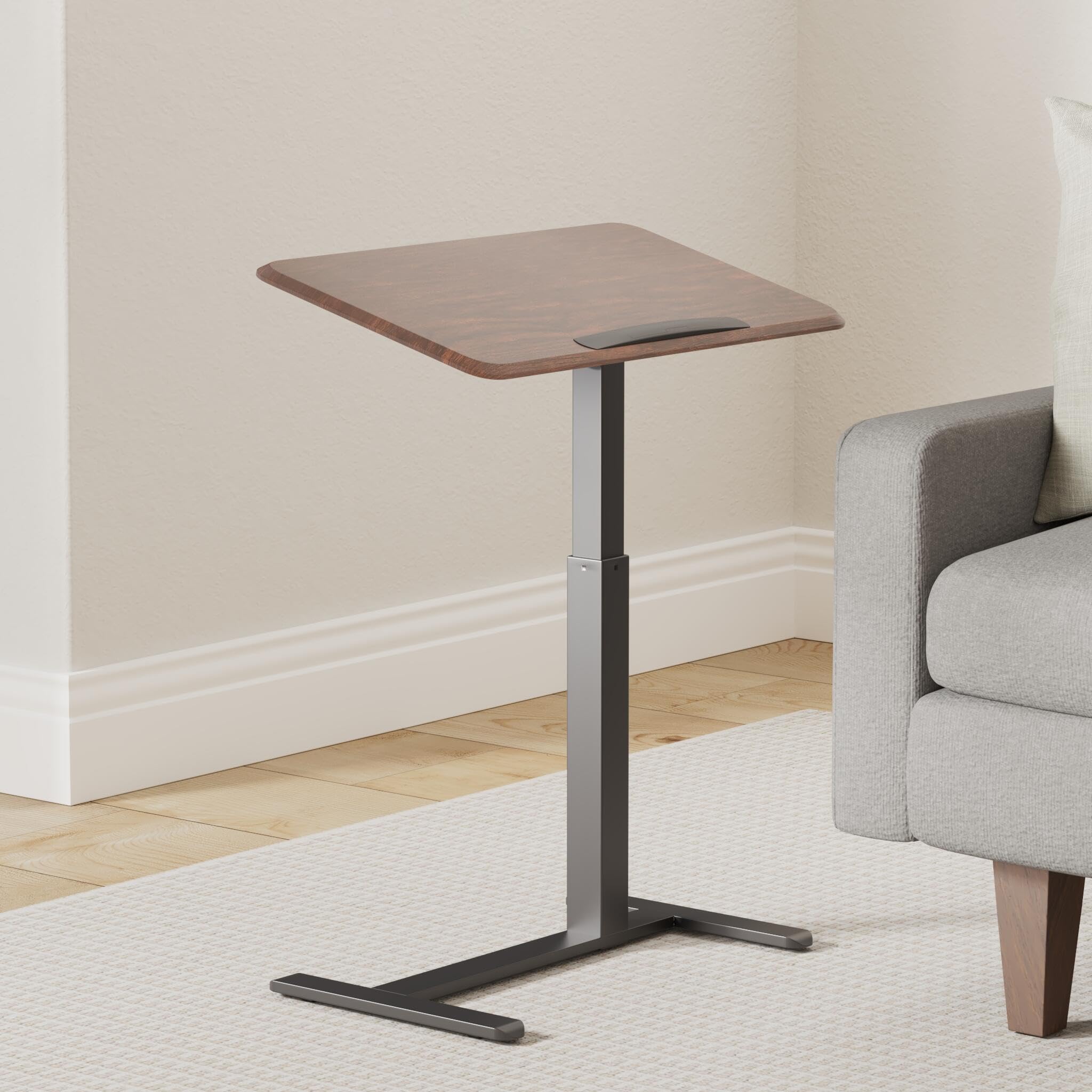 Rolling Bedside Table, Overbed Tray Table on Wheels for Hospital or Home Meals in Bed