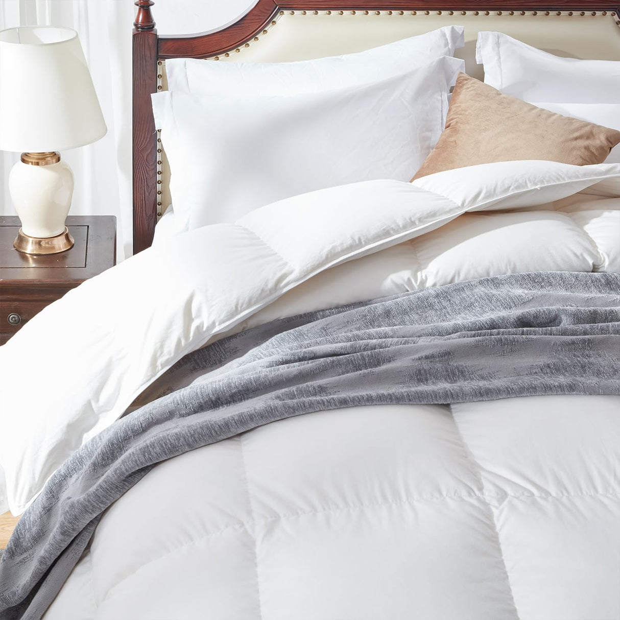 Luxurious Feather Down Comforter Queen Size, Fluffy Hotel Collection Duvet Insert