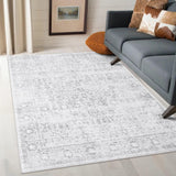 Washable Area Rug 4x6 Boho Bedroom Rug Oriental Low-Pile Indoor Rug for Living Room