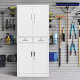 Metal Storage Cabinet, Locking Storage Cabinet with Drawers and Adjustable Shelves