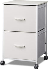 2 Drawer Mobile File Cabinet, Rolling Printer Stand, Fabric Vertical Filing Cabinet fits A4