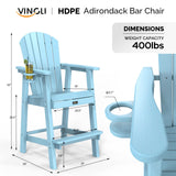 Tall Adirondack Chair HDPE Adirondack Bar Stools with Cup Holder 1 Prsc