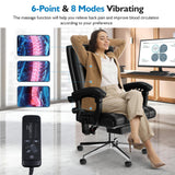 Massage Executive Office Chair with Footrest, Big and Tall Office Chair, Ergonomic PU