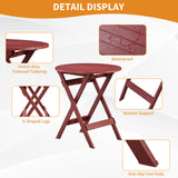 TAO ONE Patio Bistro Set, 3 Piece Plastic Folding Bistro Set, Portable Outdoor Patio Table and Chairs Set, Foldable Patio Furniture Set for Balcony, Porch, Backyard, Garden,Poolside (Red)
