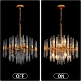 Modern Chandeliers,Crystal Chandelier,8 Light Round Pendant Light Width 19 inches