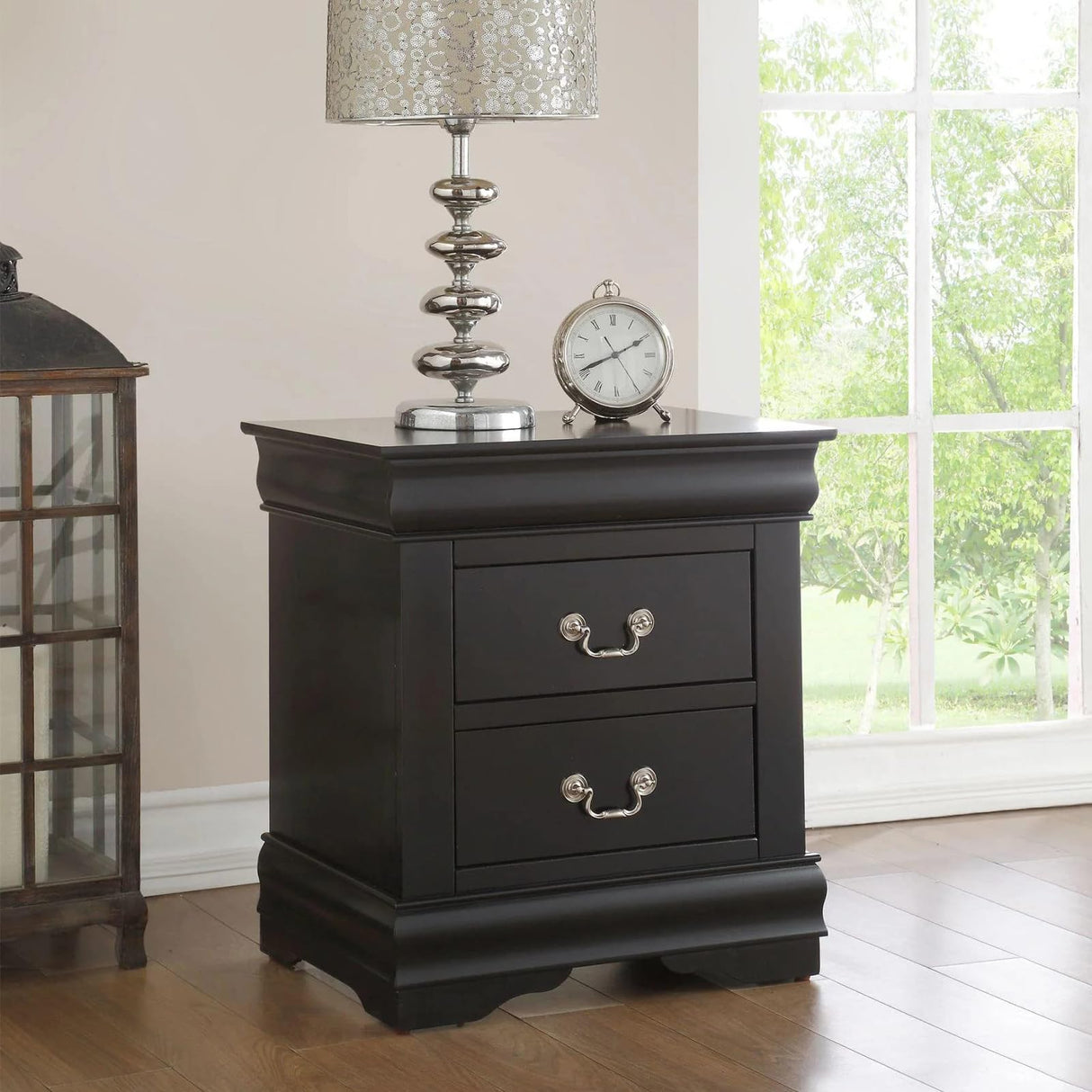 Louis Philippe Nightstand in Black