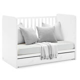 GAP babyGap Graham 4-in-1 Convertible Crib with Storage Drawer - Greenguard Gold Certified, Bianca White