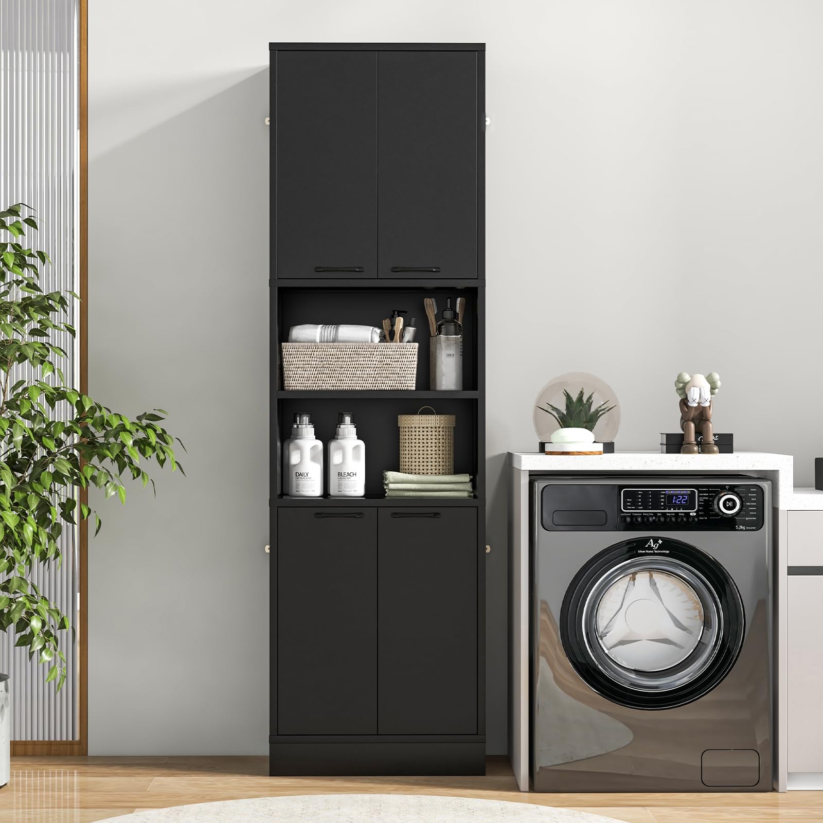 75" Tall Bathroom Storage Cabinet, Bathroom Floor Cabinet