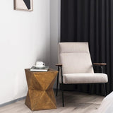 Outdoor Indoor Concrete Side Table, Modern Lightweight Accent End Table for Living Room