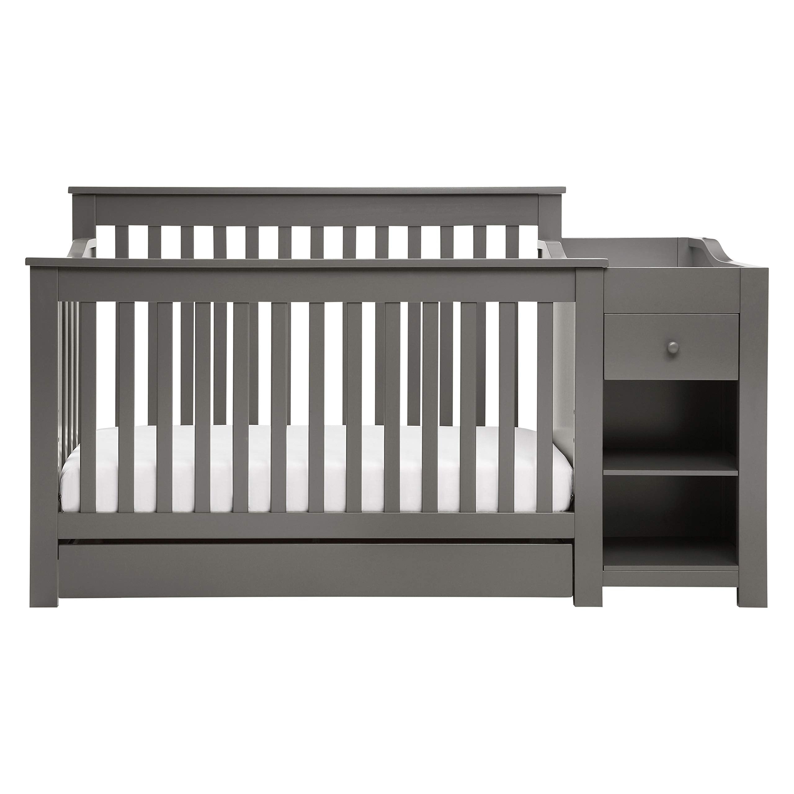 piedmont 4-in-1 Convertible Crib and Changer Combo in Slate