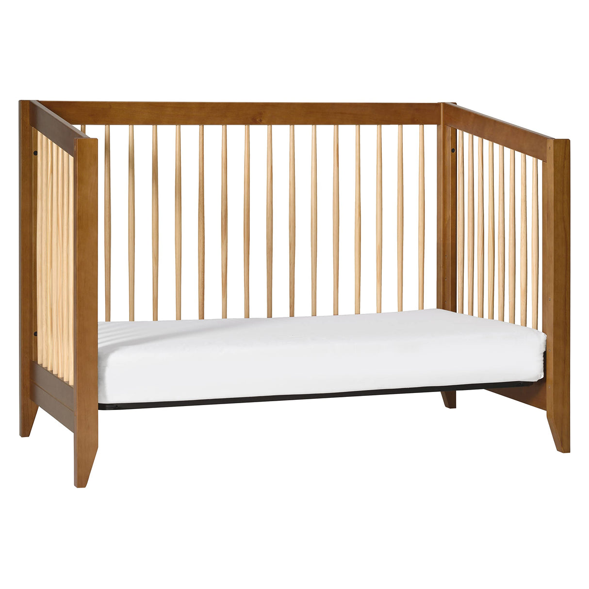 Sprout 4-in-1 Convertible Crib with Toddler Bed Conversion Kit in Chestnut and Natural,