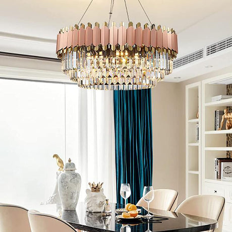 Modern Crystal Chandelier Dining Room Gold Chandeliers ③-Tier Large K9 Crystal