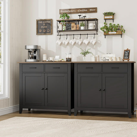 Kitchen Storage Cabinet, Modern Farmhouse Buffet Cabinet with Storage, Coffee Bar