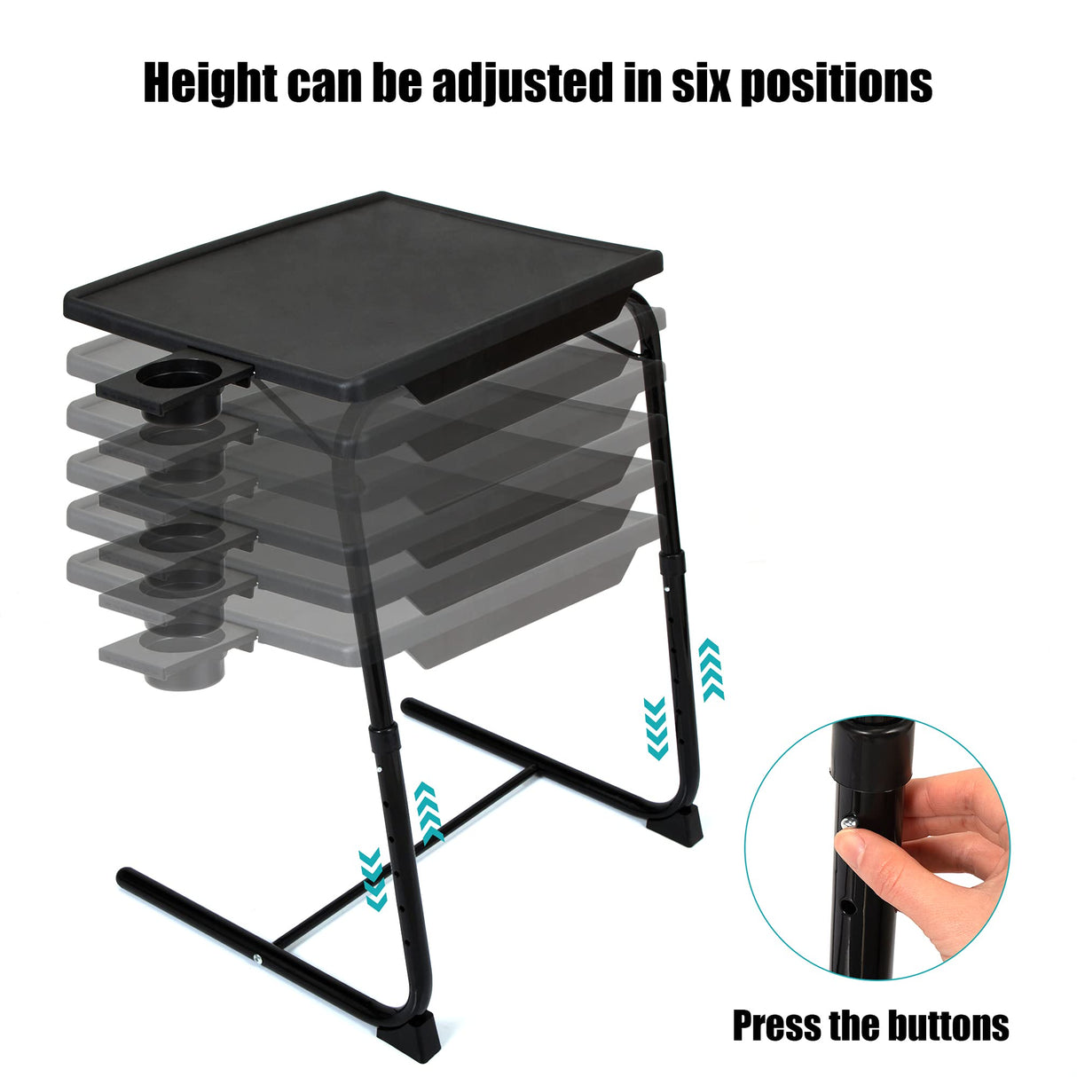 Adjustable TV Tray,TV Trays Table for Eating on Bed & Sofa,Folding Laptop Table