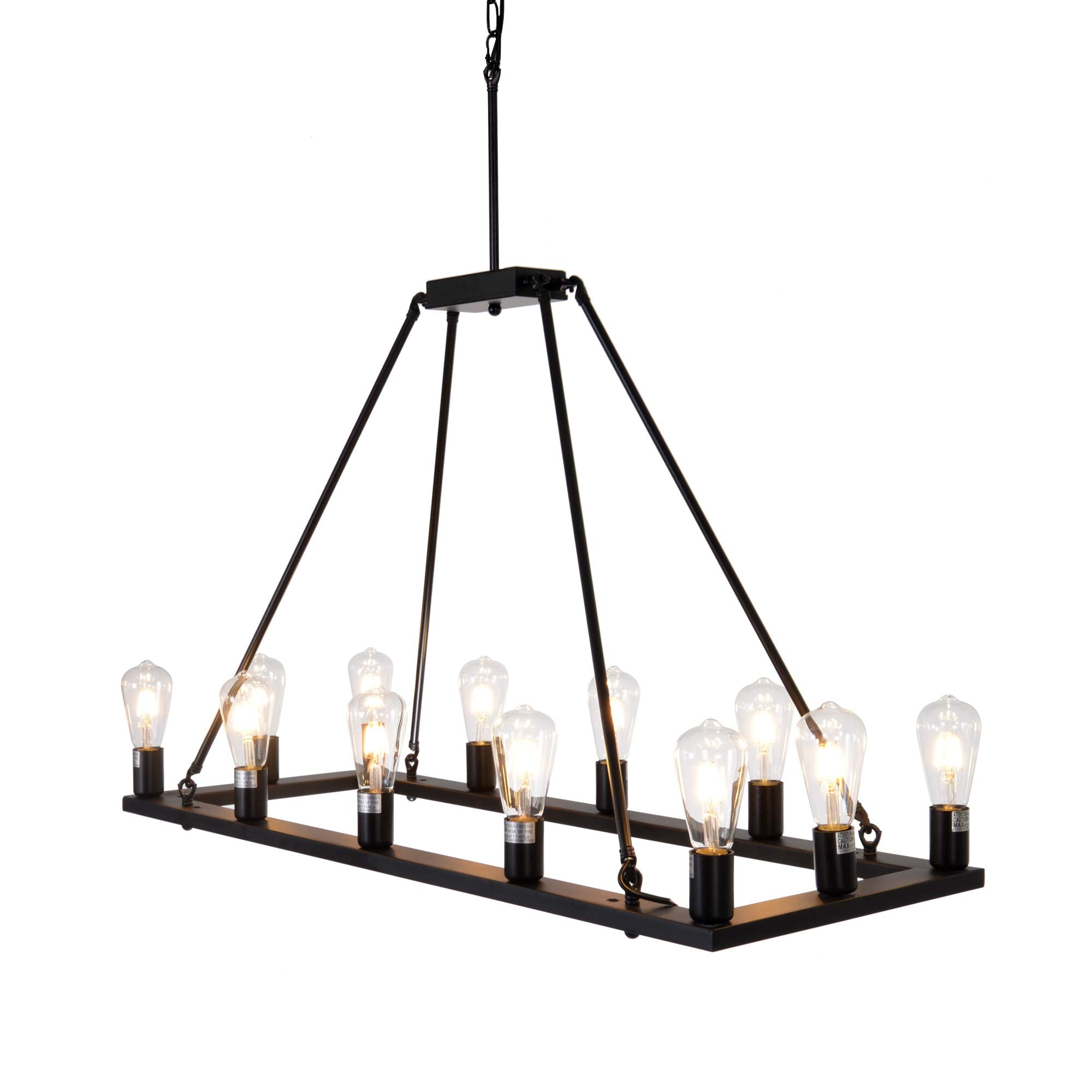 Rectangle Vintage Chandelier Kitchen Island Rustic Pendant Farmhouse Antique