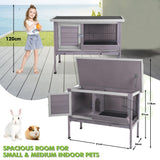 Rabbit Hutch, Wooden Bunny Cages Indoor with Deeper Leakproof Tray - Upgrade