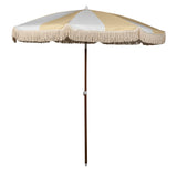 Summerland 6.5 Feet Beach Umbrella with Fringe - Outdoor Umbrella - UV50+ Sun