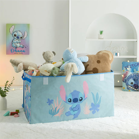 Disney Stitch Collapsible Storage Trunk, Durable with Soft Lid, 28.5"x14.5"x16"