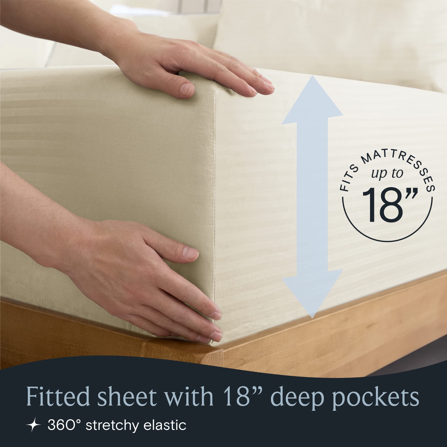 6 PC Cal King Size Sheet Set Bed Sheets, Breathable Luxury Bed Sheets, Deep Pockets 18"