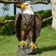 Garden and Yard Statue-Flight of Freedom American Bald Eagle Hanging Bird Statue